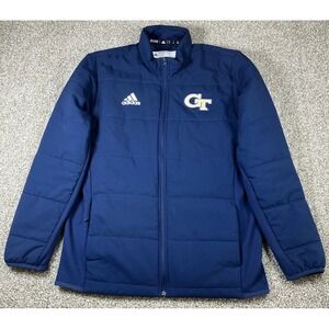 Georgia Tech Yellow Jackets Jacket Mens Medium Blue Sideline NCAA Adidas Coat